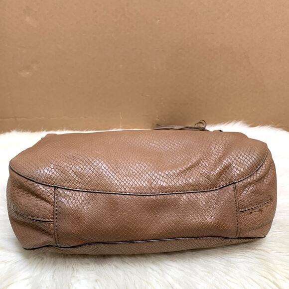 MICHAEL KORS Large N/S Top Zip MEGAN Hobo Dark Dune Snake-Embossed Leather - Picture 13 of 16